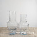 Clear Ripple Glass Vase Tall Clear Ribbed Glass